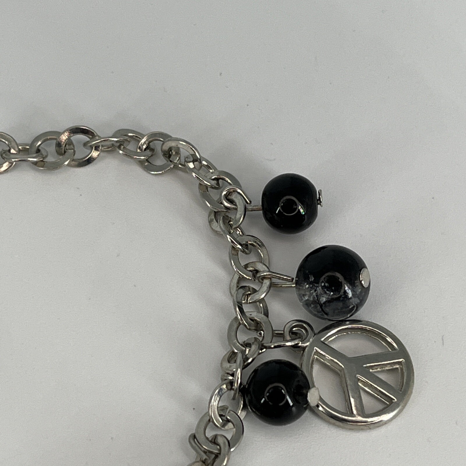 FINESSE Peace Women’s Watch Charm Bracelet Watch Silver Tone NEW BATTERY RUNS!