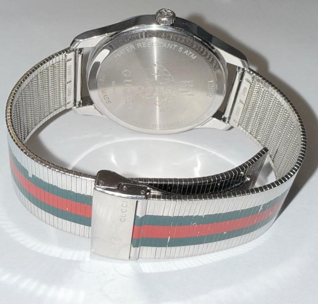 GUCCI MENS TIMELESS 126.2 LAB GROWN DIAMOND QUARTZ WATCH