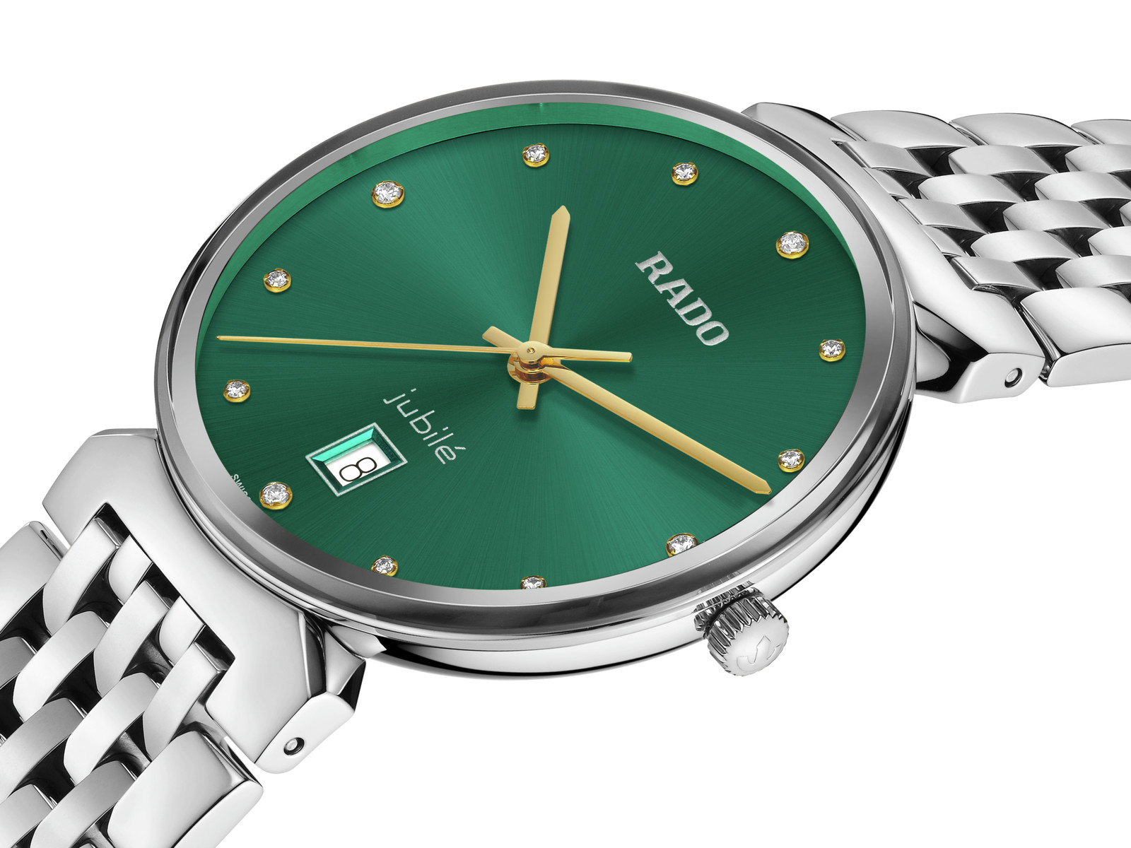 New Rado Florence Diamonds Stainless Steel Green Dial Men’s Watch R48912773
