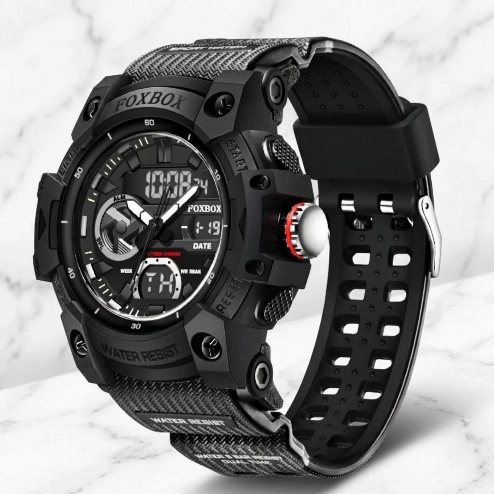 Men’s Sporty Quartz Digital Analog Luminous Waterproof Black Dial Wrist Watch