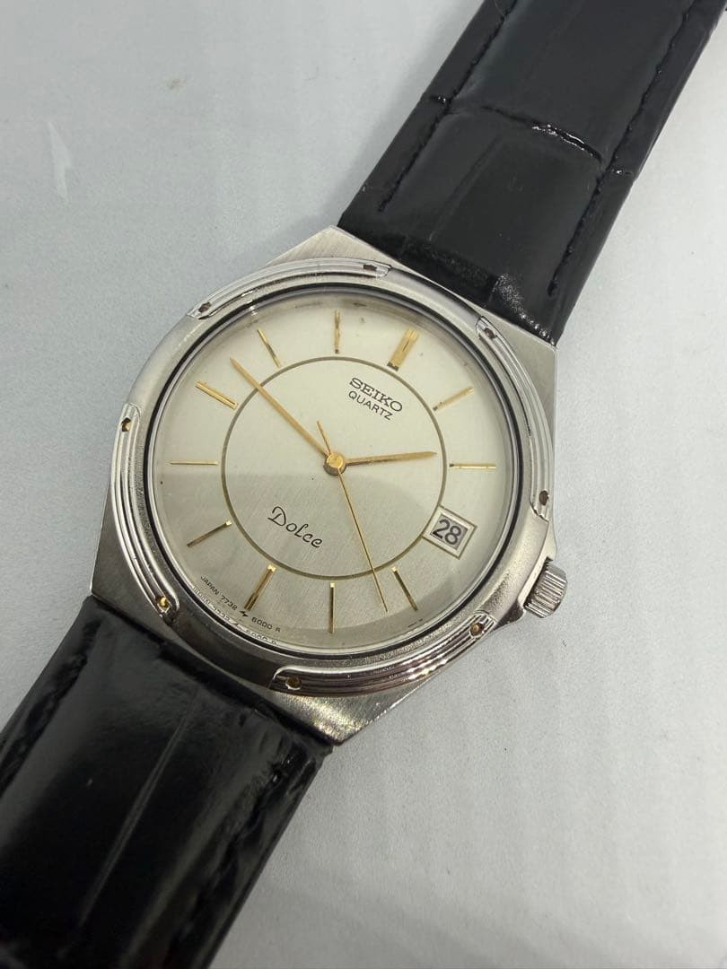 Seiko Dolce 7732-6000 Quartz Men’s Date Round Dress Watch 1982 Japan
