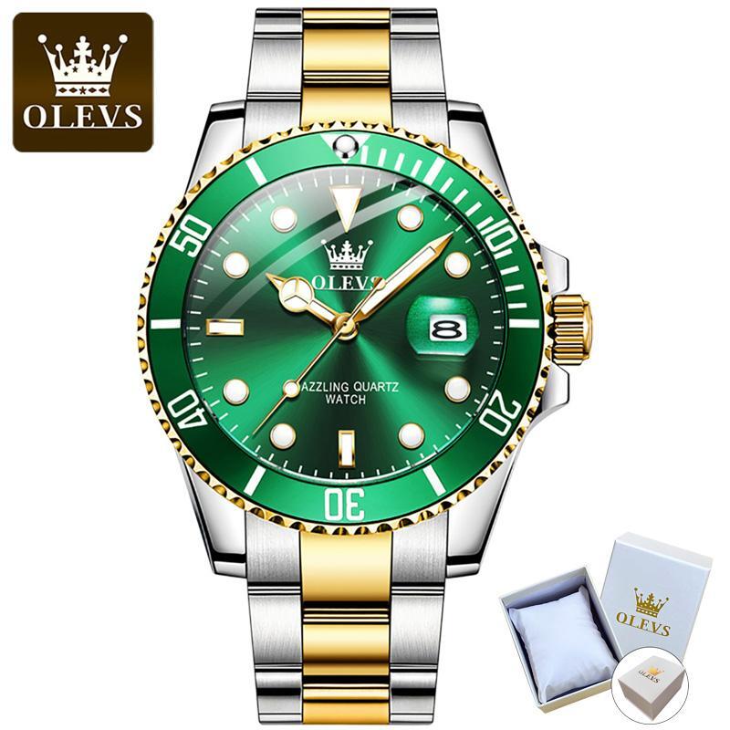 OLEVS 5885 Stainless Steel Quartz Analogue Men Gents Wristwatch Waterproof BOXED