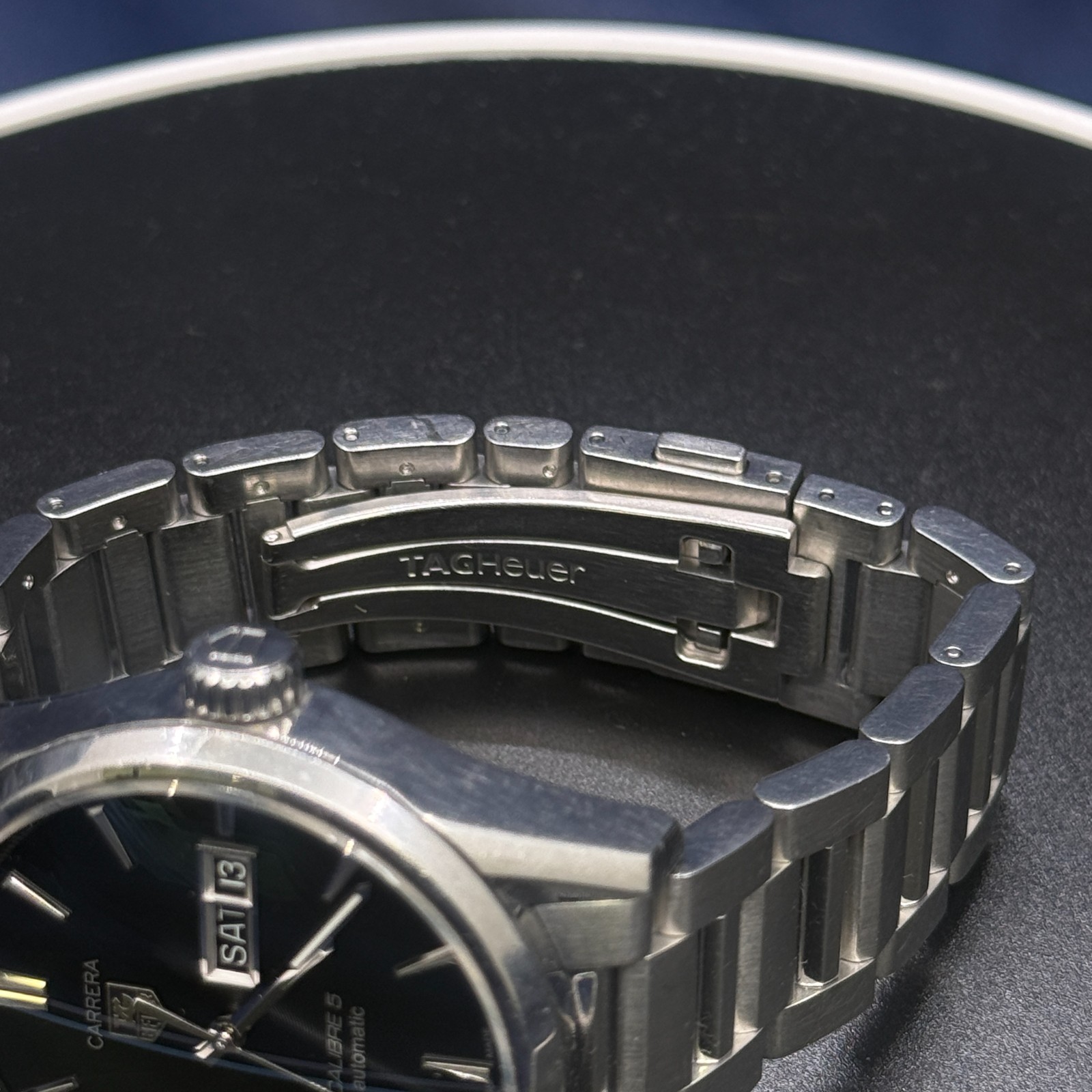TAG Heuer Carrera Calibre 5 Automatic Black Dial Men’s Watch Day Date 44mm