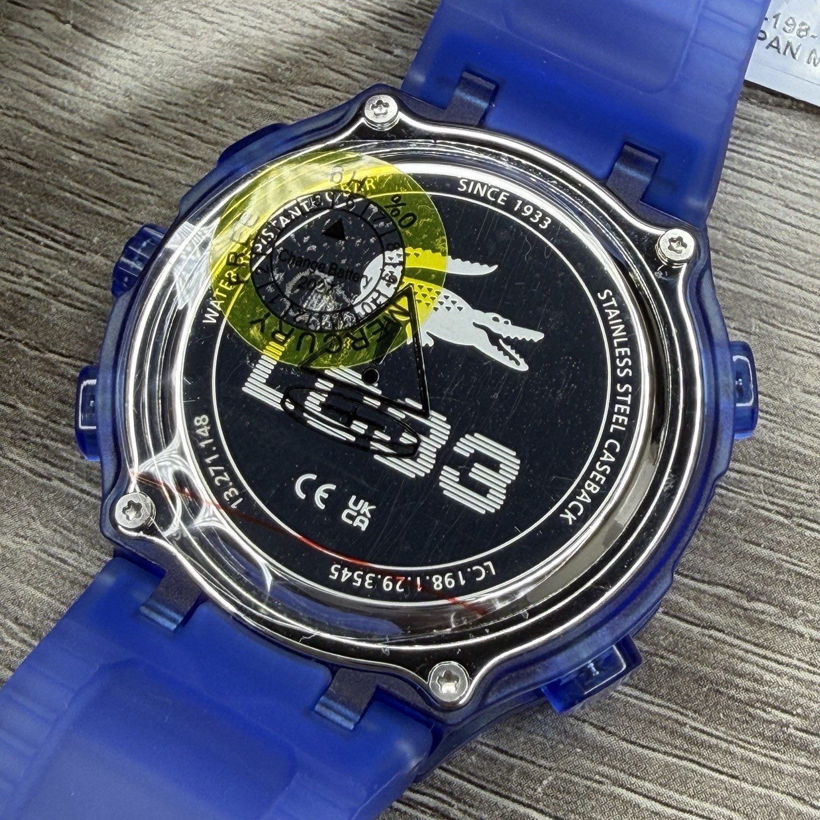 NEW✅ Lacoste LC33 Analog & Digital Blue Silicone Strap Men Watch 45mm 2011429