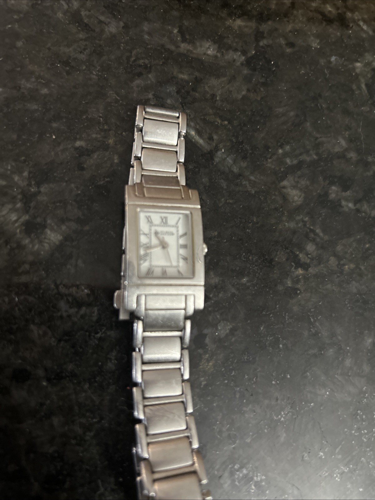 Silpada Designs Silver Stainless Steel Rectangle Roman Numerals Women’s Watch