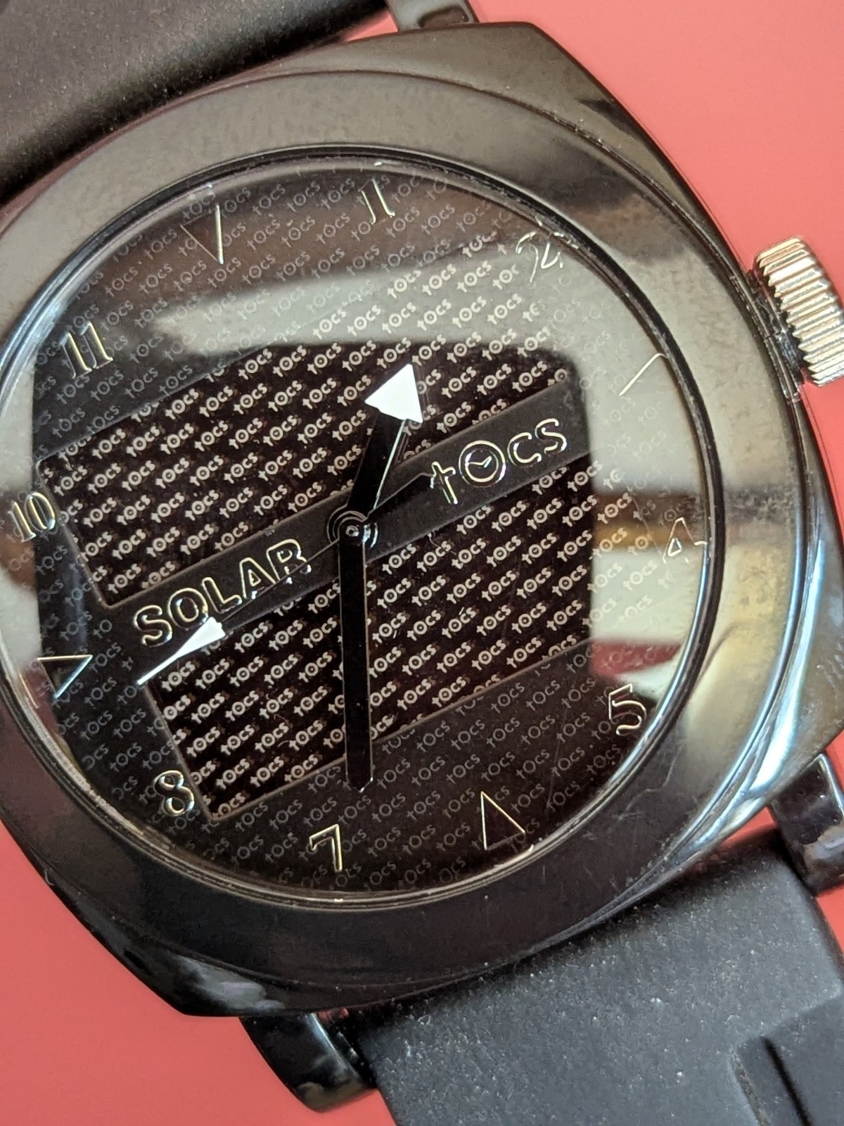 Tocs Solar Q Japan Black Gray/SIlver Accents Watch SolarPanelDial