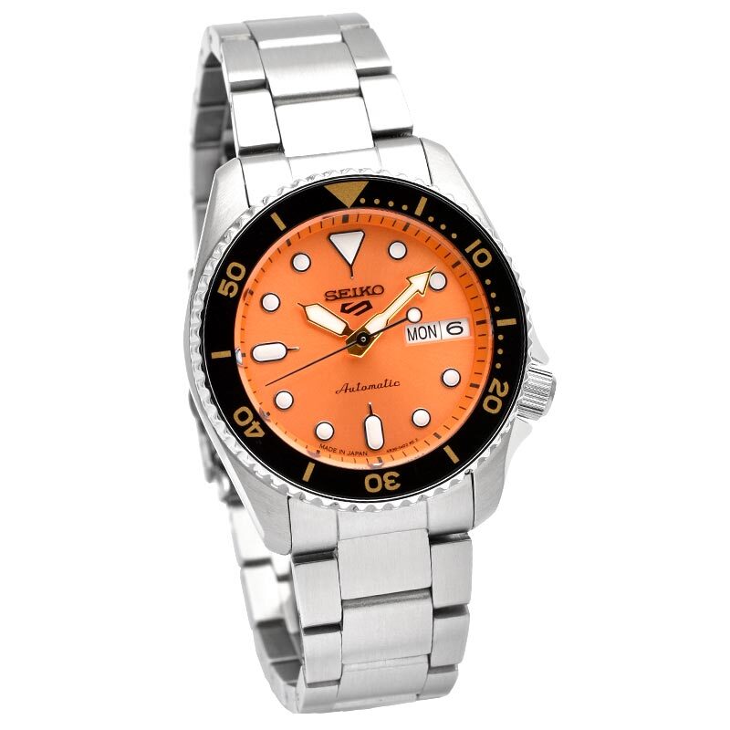 SEIKO 5 Sports SBSA231 SKX Sports Style Automatic Watch Orange Dial 38mm