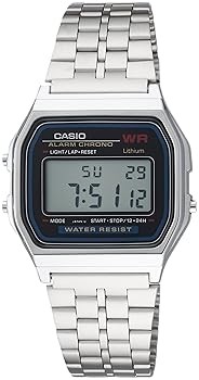 [A2R] Casio import wristwatch A159WA N1DF silver good [x4z]