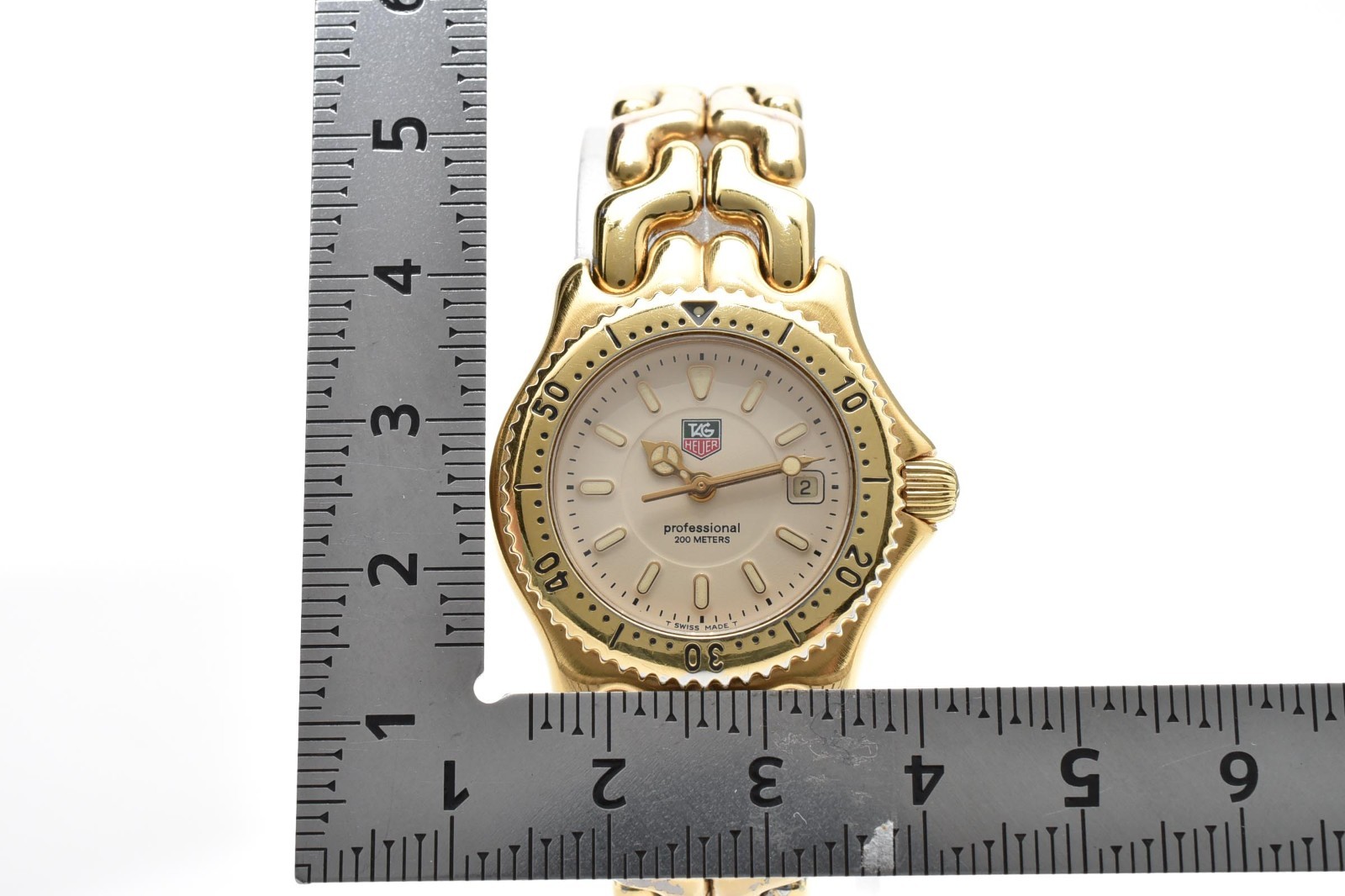 Vintage [EXC+5] TAG Heuer Pro 200m WG1330-0 42mm Cream Dial Gold Ladies Watch