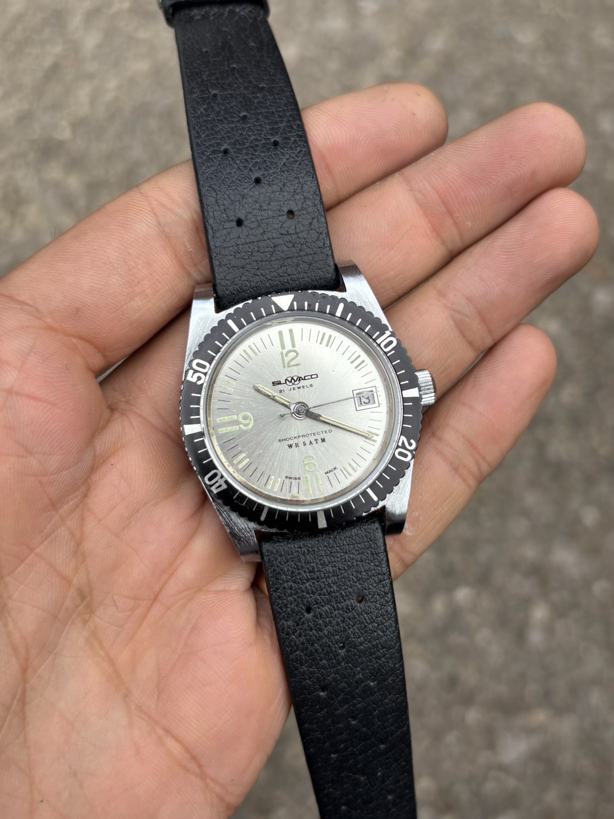 Vintage Sumaco 70s Skin Diver Watch 21 Jewels Swiss Made Rare – Spares/repair