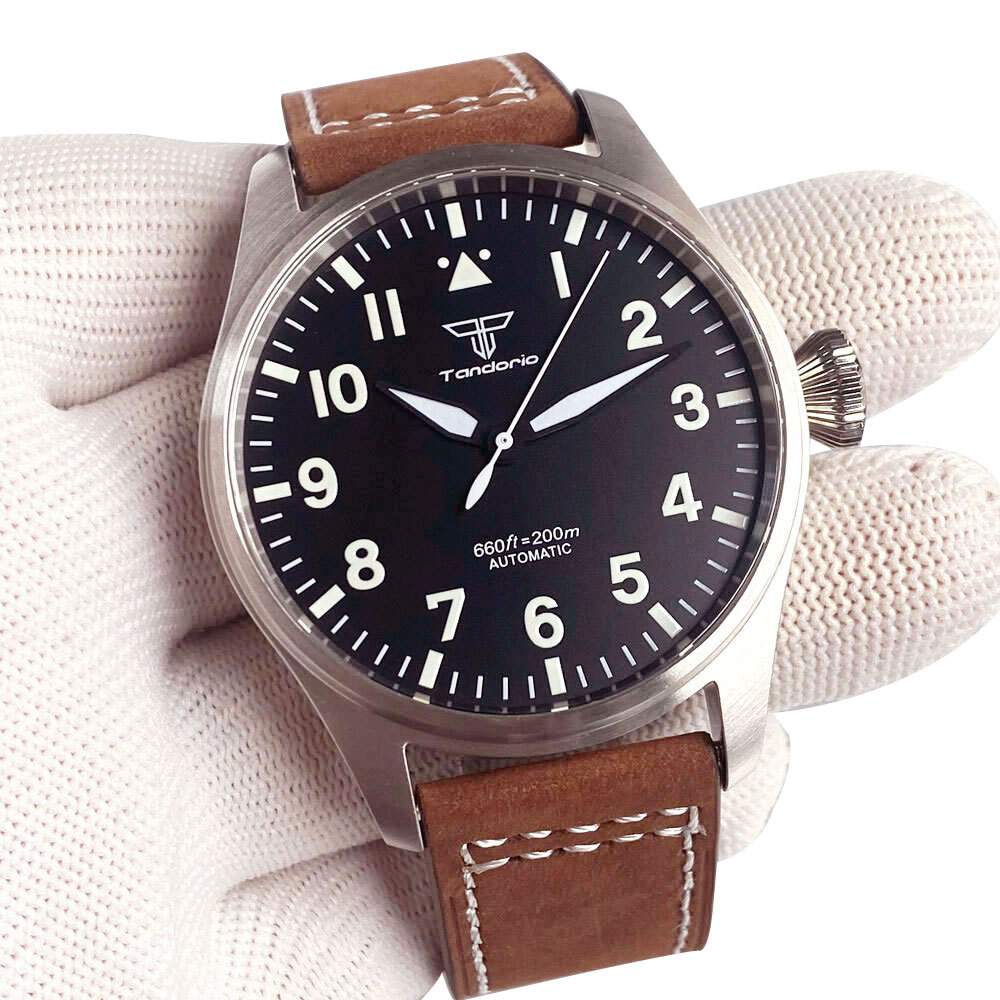 Luxury Tandorio 20ATM Diver Pilot 43mm NH35 PT5000 Automatic Men Watch Sapphire