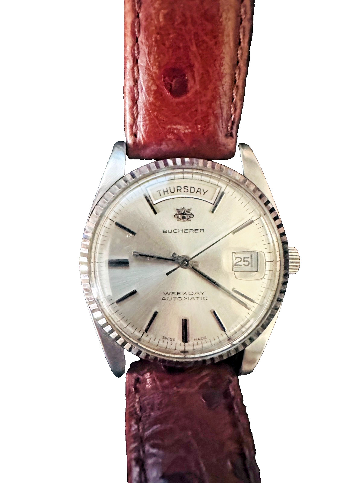 Men’s Vintage SS Bucherer Weekday M.30.139 President Automatic Wristwatch