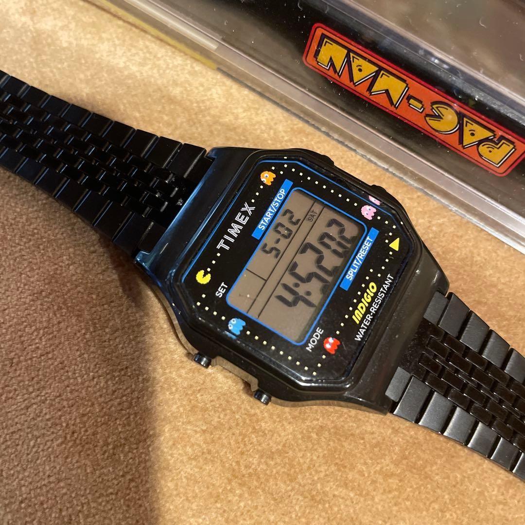 Timex Pac Man Digital Wristwatch Black Timex Pac Man Timepiece Vintage