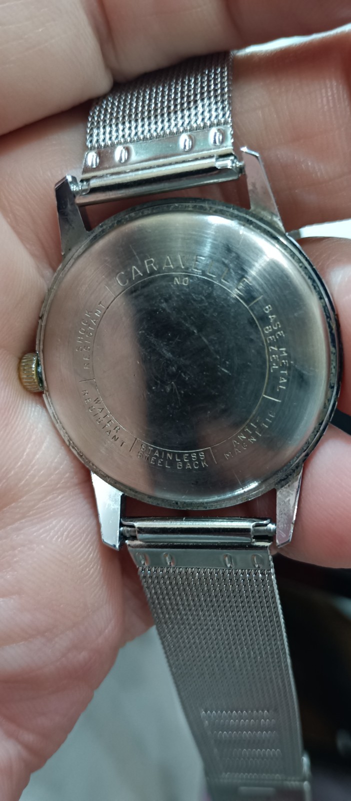 CARAVELLE Vintage Men’s Watch Mechanical Cal. 11DP 7 Jewels Silver Tone 36 mm