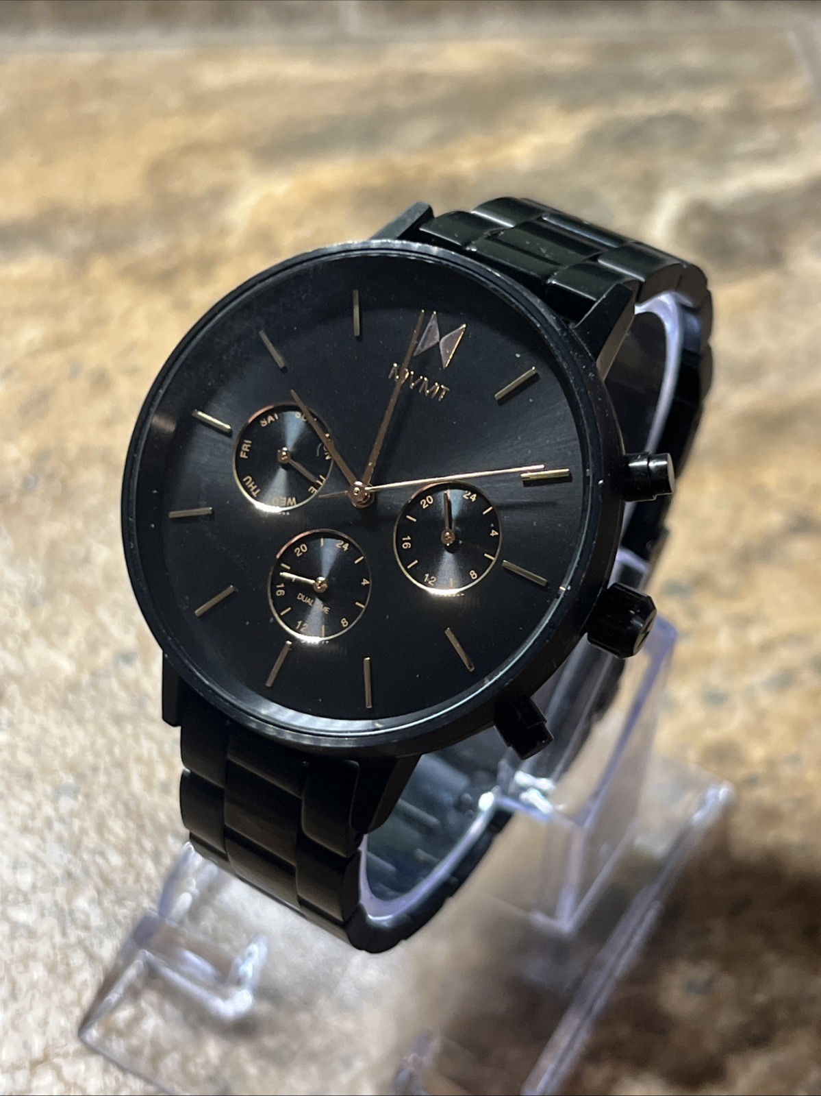 Ladies MVMT 38mm Nova Stainless Black Multifunction Quartz Watch Running 6”