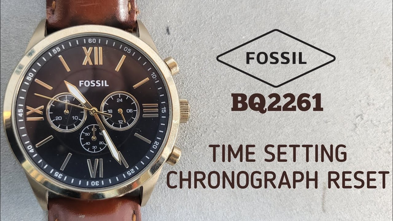 Fossil BQ2261 Men’s Chronograph Quartz Black Dial Gold Case Brown Leather