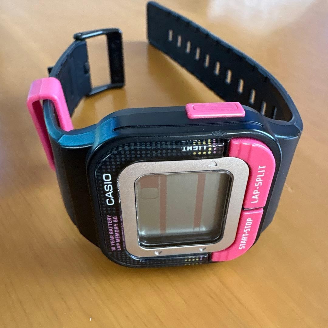 Casio SDB-100J Watch, Black x Pink