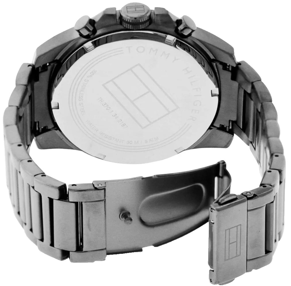 TOMMY HILFIGER CHRONOGRAPH 1791347 GRAY DIAL GRAY METAL BRACELET 46MM MENS WATCH
