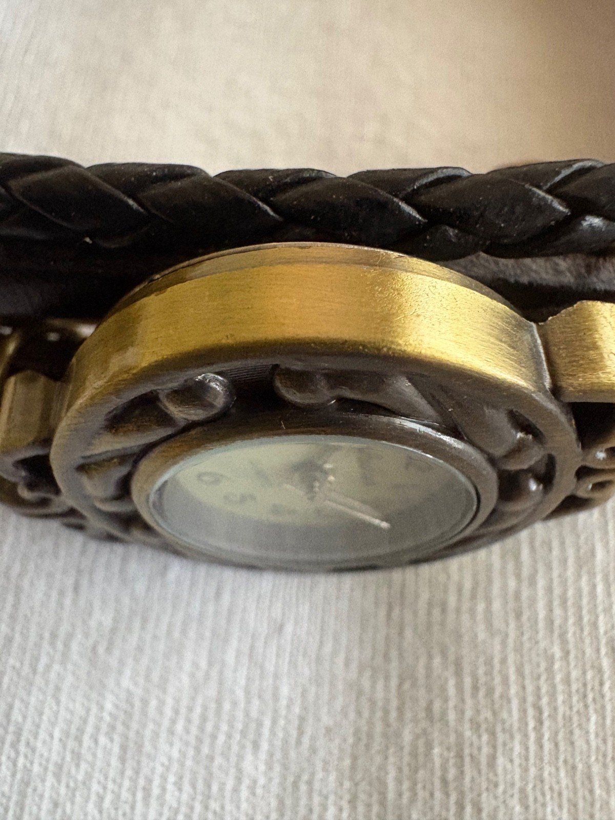 VTG Boho Multi Strand Bead 3-Snap Bracelet Quartz Watch with NEW Battery #141