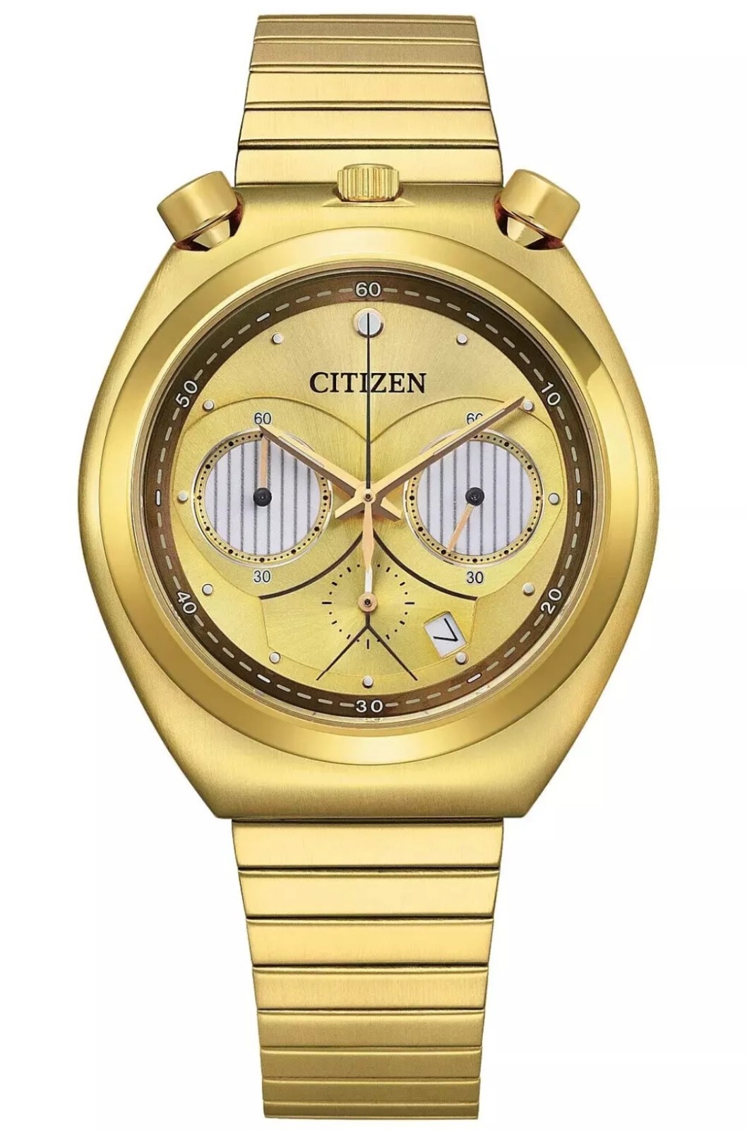 CITIZEN STAR WARS C-3PO AN3662-51W 38MM CHRONOGRAPH GOLD TONE MEN’S WATCH NIB