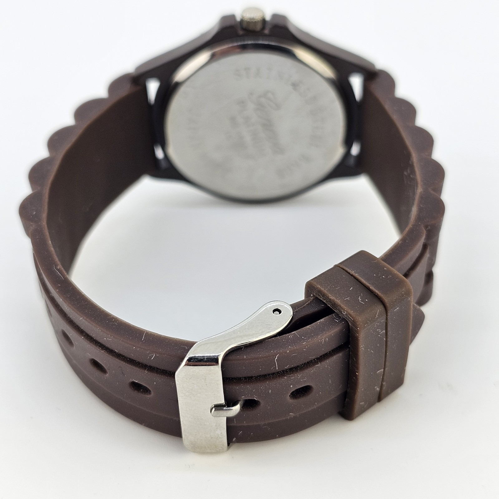 38MM Women’s Watch Dark Brown Dial Dark Brown Plastic Bands NEW Battery