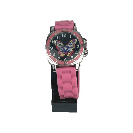 Sophie Butterfly Watch Pink SS Bezel & Band Silver Tone 7920740 New Battery Runs