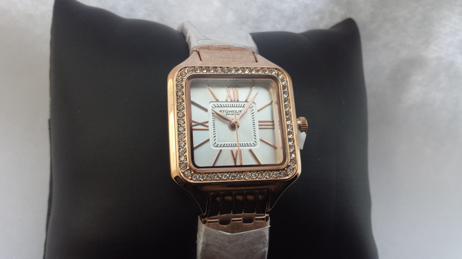 NEW Stührling 4020.3 Original Confidant Square Rose Gold Tone Ladies Watch Boxed