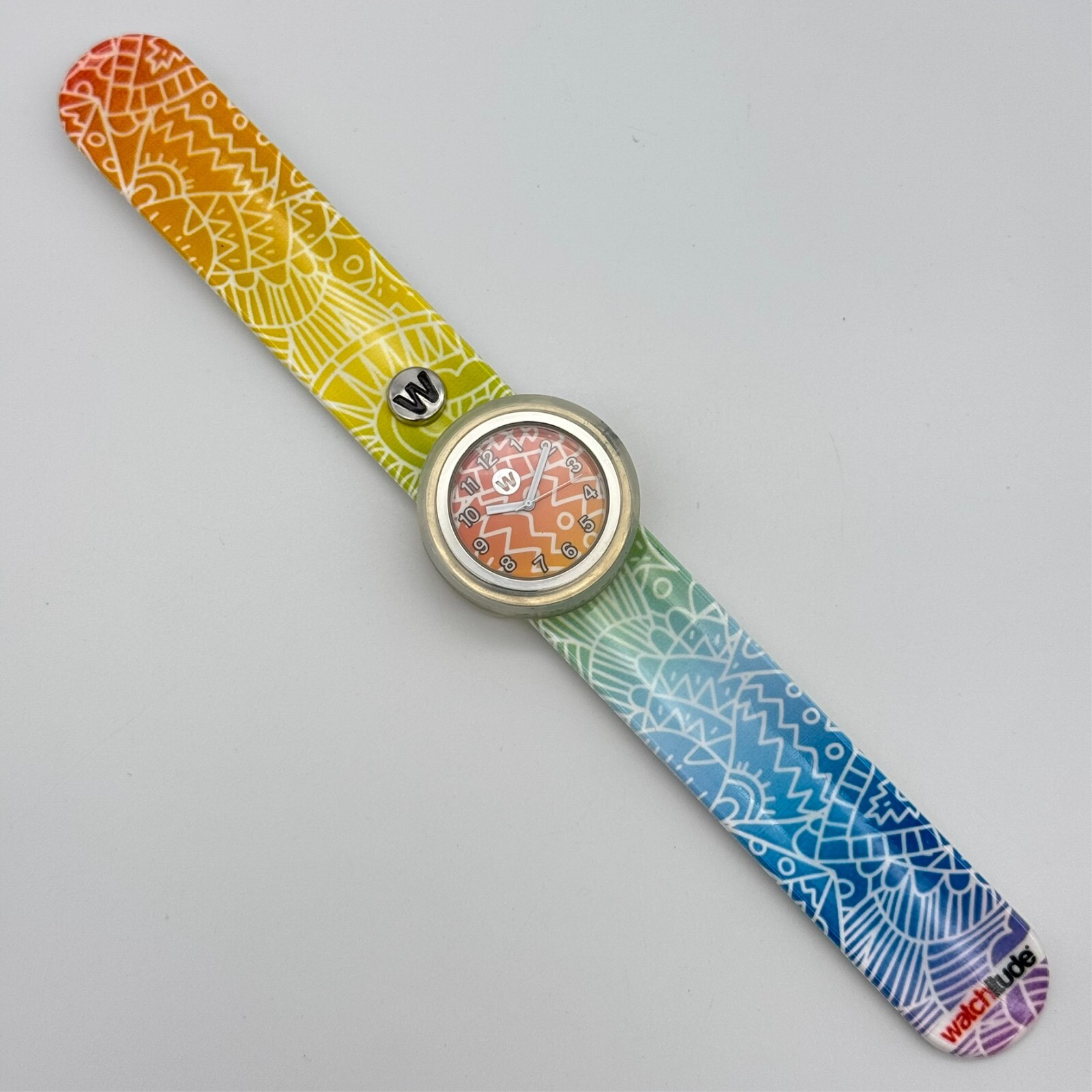 Women’s/Girl’s WATCHITUDE Multicolor Rainbow Doodles Slap Bracelet Watch, 36mm