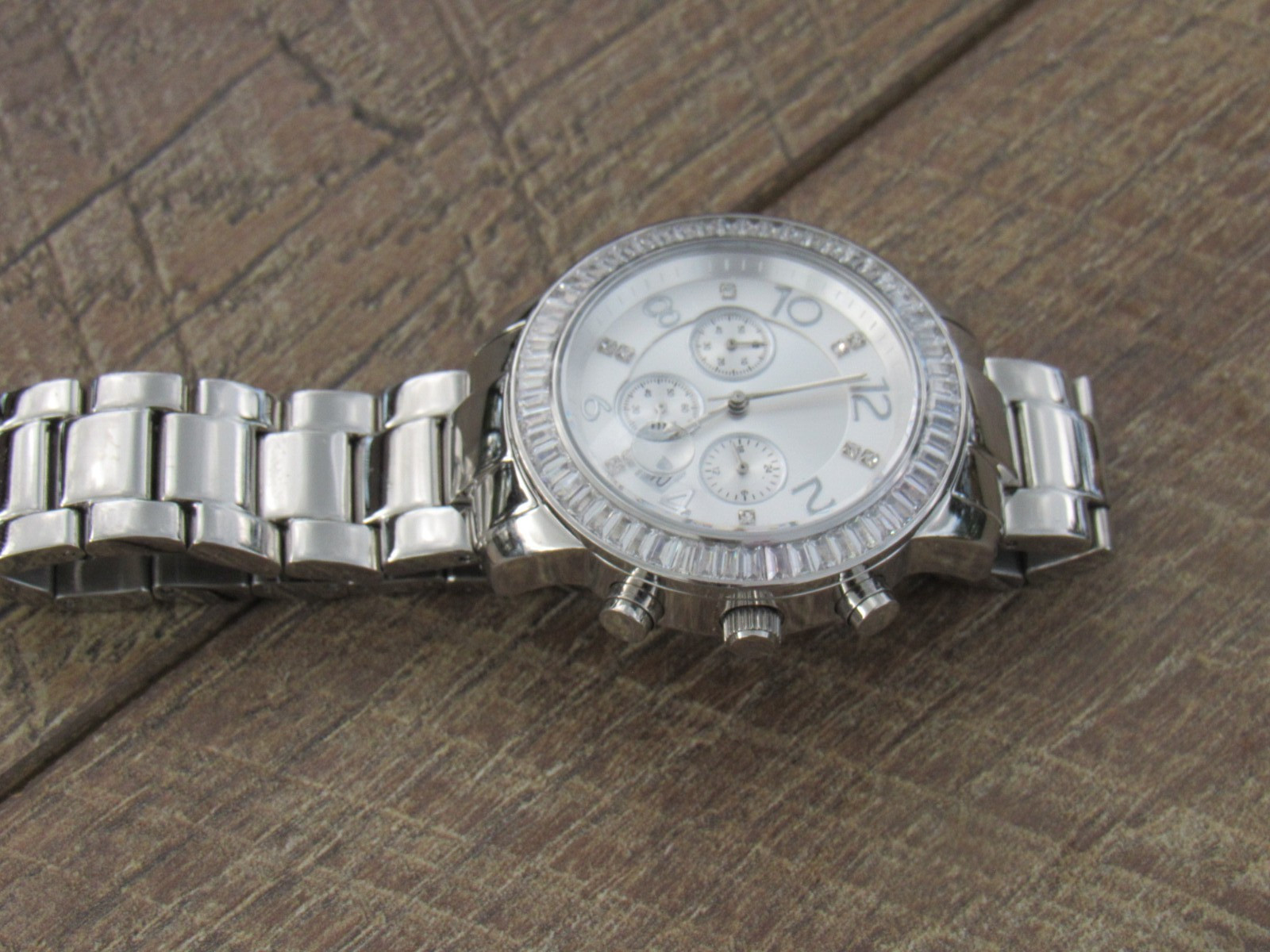NEW SILPADA Stainless Steel Silver CZ Baguettes Finishing Touch Watch T2956 2956