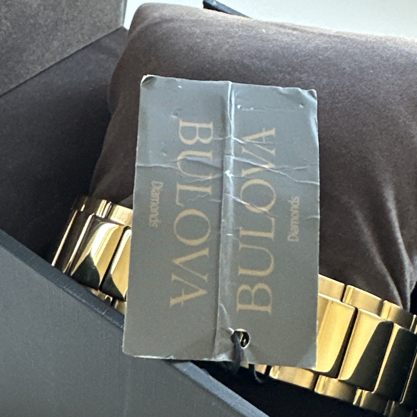 Bulova Diamond Men’s Gold Plated Stainless Steel Chronograph Quartz Watch 97D121