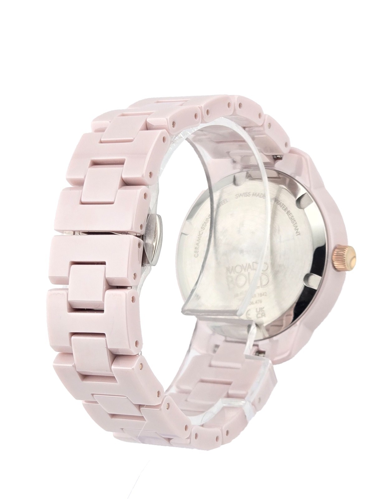 Movado Bold Verso 3600935 Blush Dial Ceramic Bracelet Women’s Watch