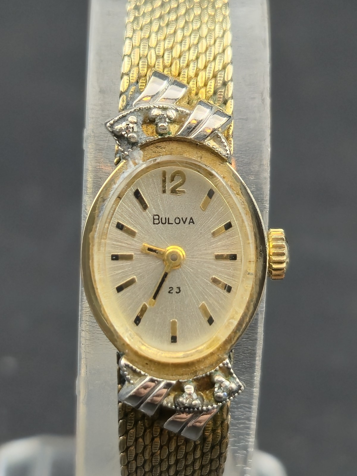 1969 Bulova 10K RGP 14mm Ladies 23J Watch Runs w/ Finesse GF Mesh Band