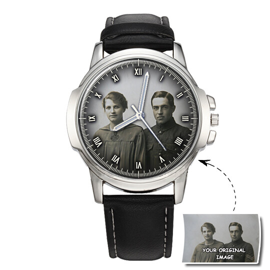 PERSONALISED CUSTOM GENTS MENS PHOTO WRIST WATCH BIRTHDAY VALENTINE’S DAY GIFT