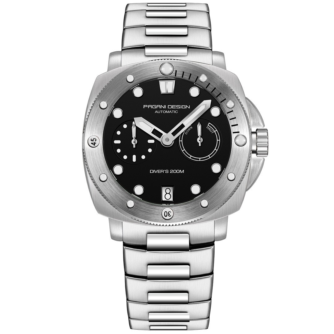 Pagani Design PD-1767 Mens Automatic Dive Watch 41.5 mm Black WR 200m Steel – UK