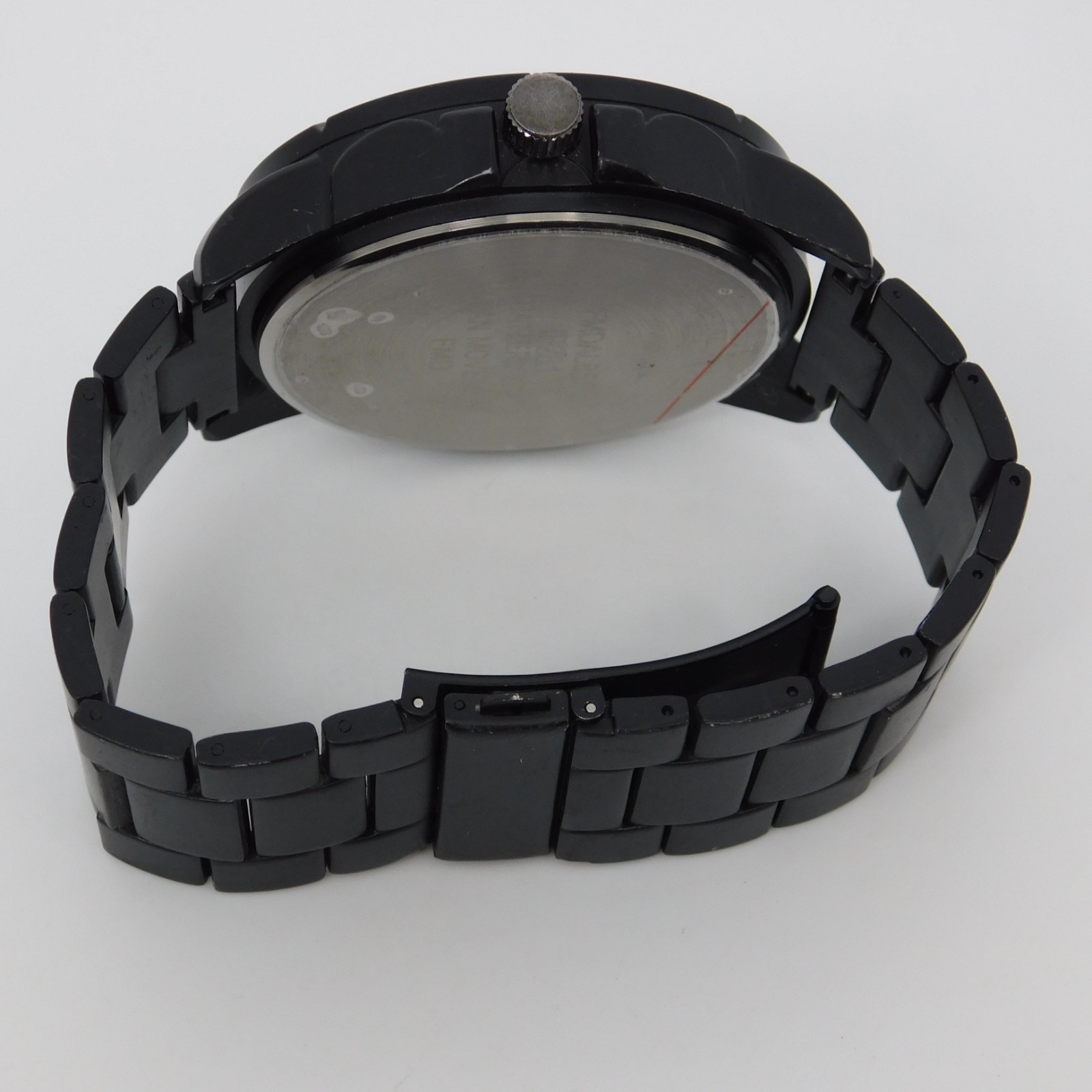 FMD FMDAL8055 Black-Tone Quartz Men’s Oversize Watch Sz. 7 1/2″ New Battery