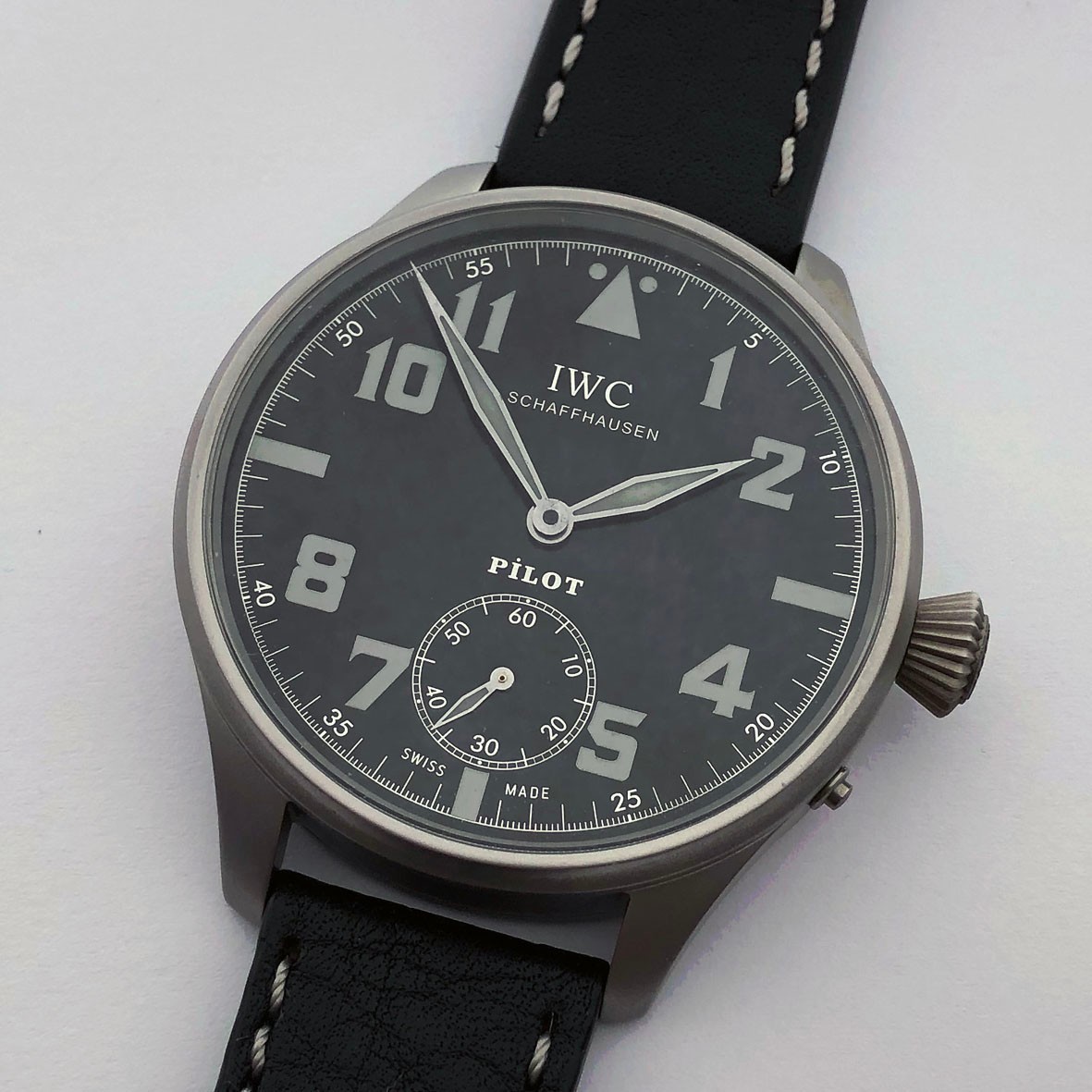 Rare Big Swiss Military Wristwatch IWC Schaffhausen Steel Case Pilots WW2 I