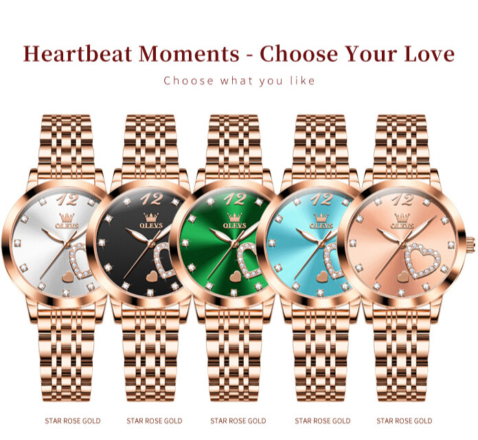OLEVS Stainless Steel Waterproof Luminous Diamonds Dials Watch Quartz Women’s