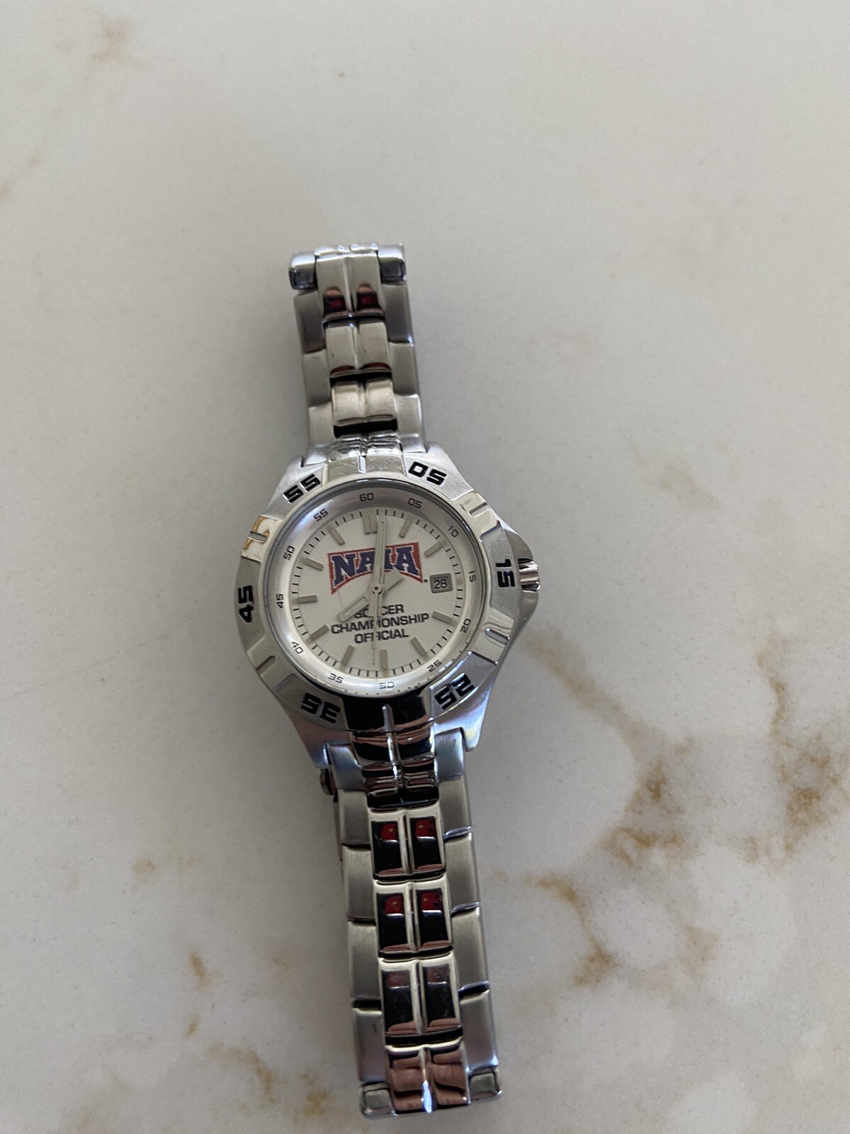 Fossil Womens Watch Silver Tone Case NAIA Soccer Championship Official Works