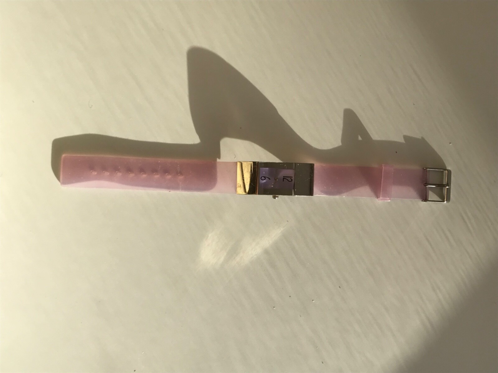 Vintage retro rectangle lilac, rubber Stainless steel watch