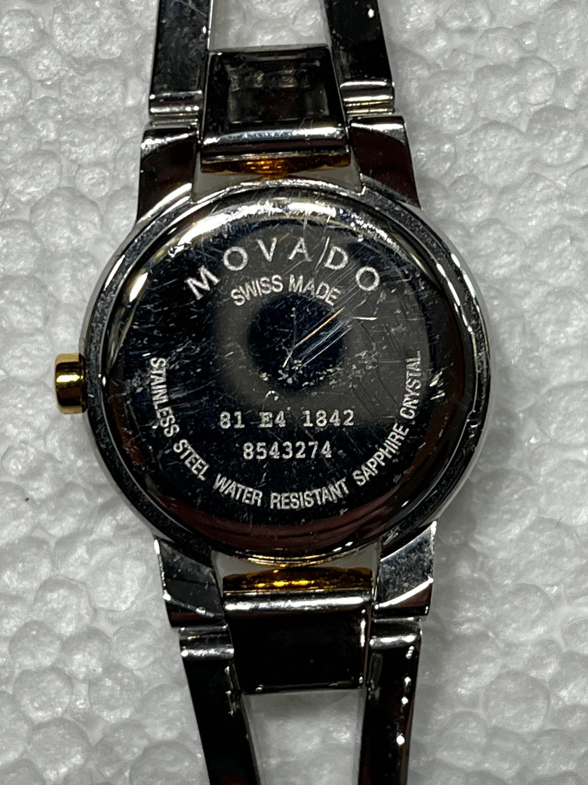 Women’s Movado Amorosa Watch 24mm Silver Gold Tone 81 E4 1842 New Battery #114