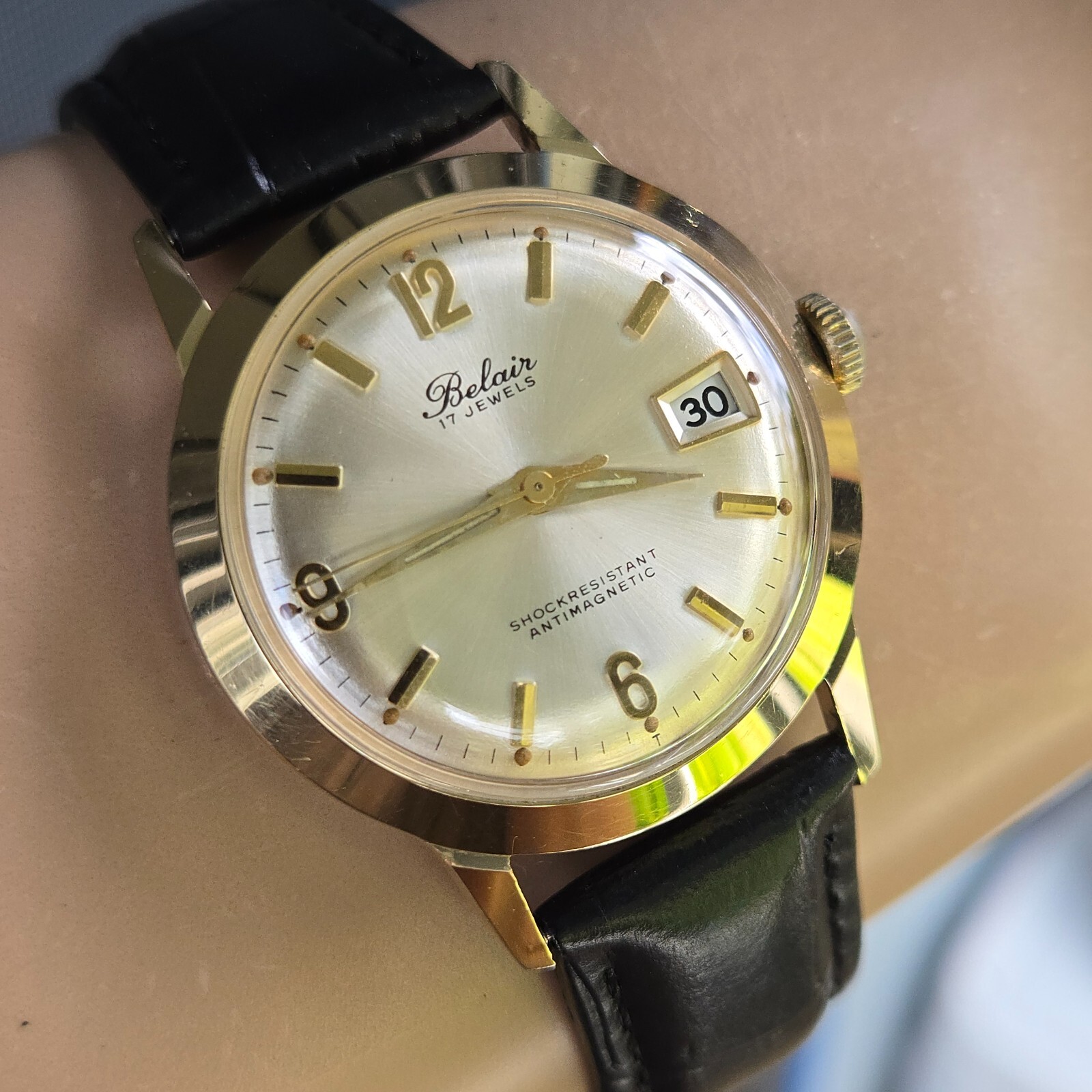 Vintage BELAIR men’s manual wind watch France Lorsa P75 17Jewels DATE 1960s