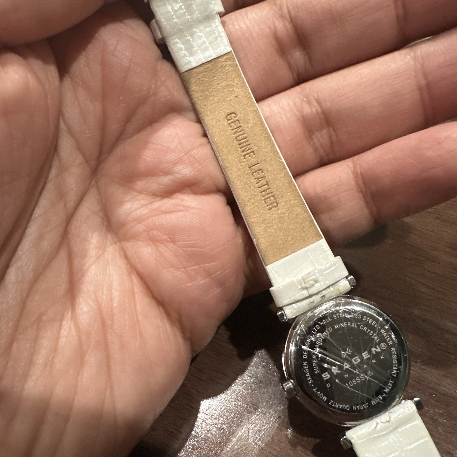 Untested Skagen Denmark Ladies Mother of Pearl Face Watch Water Resistant 3 ATM