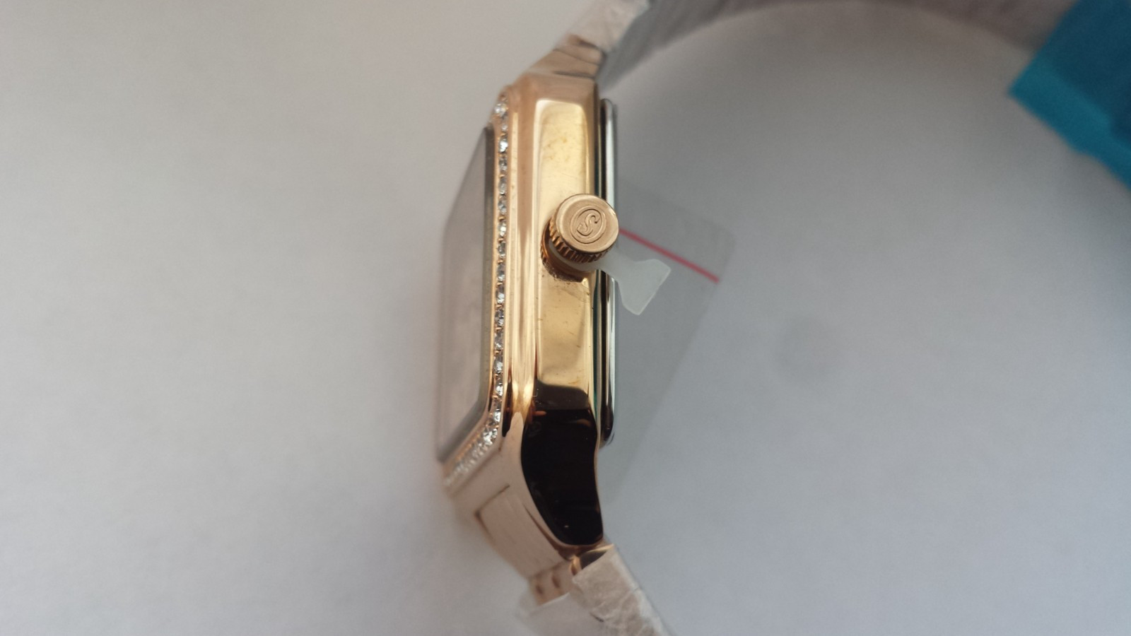 NEW Stührling 4020.3 Original Confidant Square Rose Gold Tone Ladies Watch Boxed