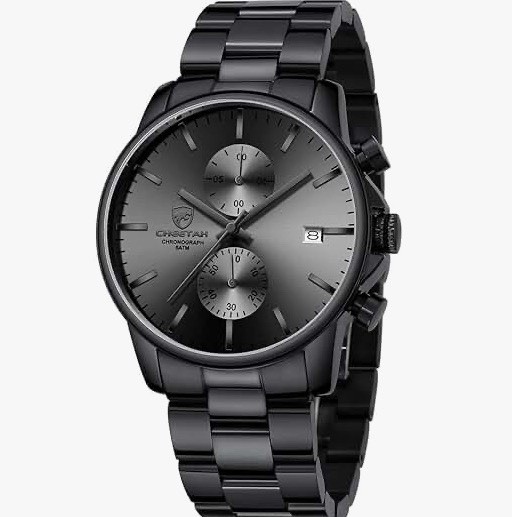 GOLDEN HOUR Fashion Business Mens Watches with Stainless Steel Waterproof Chrono