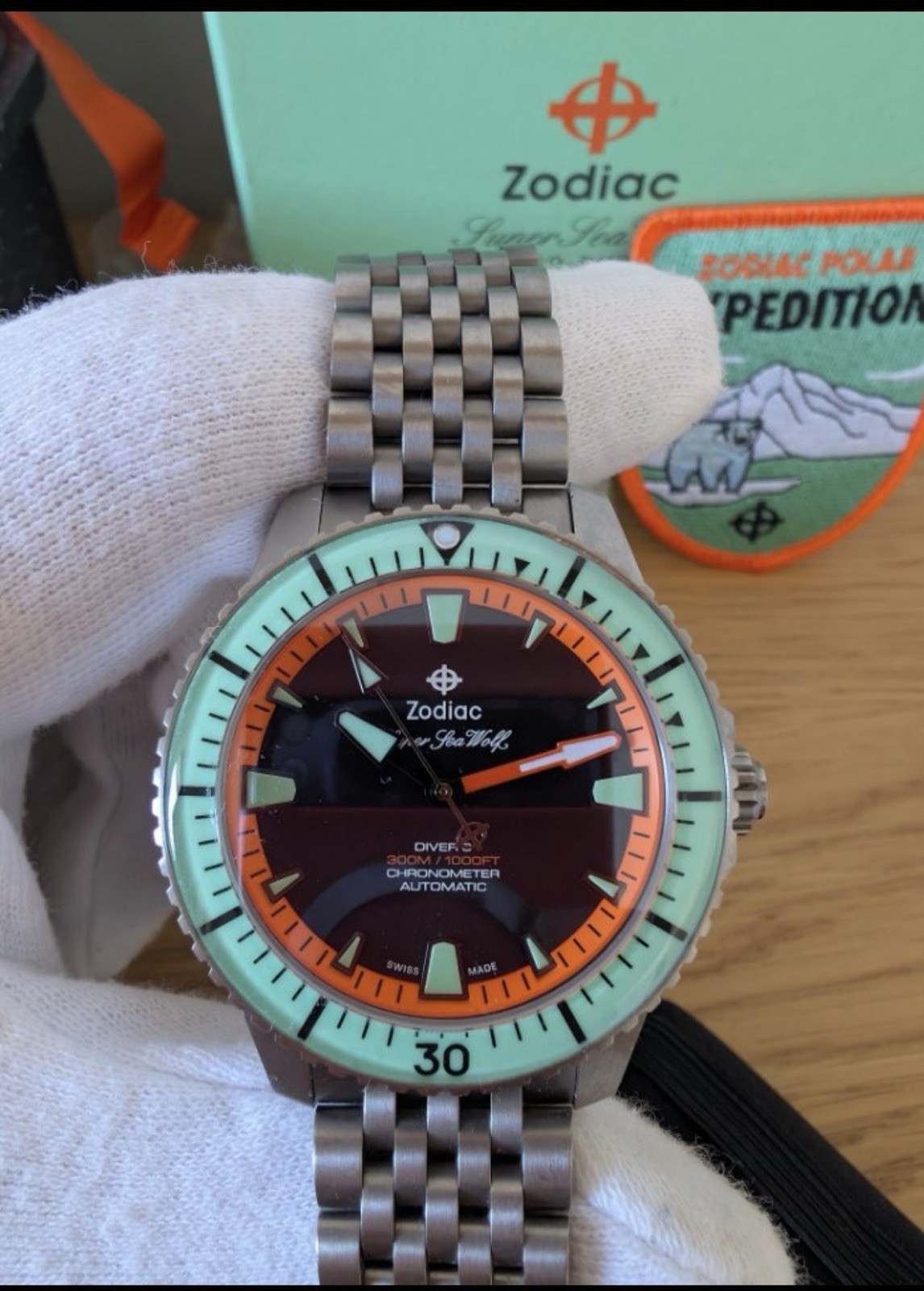 Zodiac Super Sea Wolf Pro-Diver ZO3550 42mm Titanium Limited Edition Men’s Watch