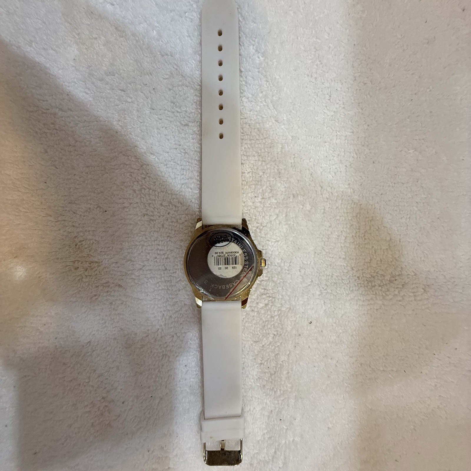 ⌚ Vivani Quartz Watch Gold Tone Crystal Bezel White Band Elegant Style