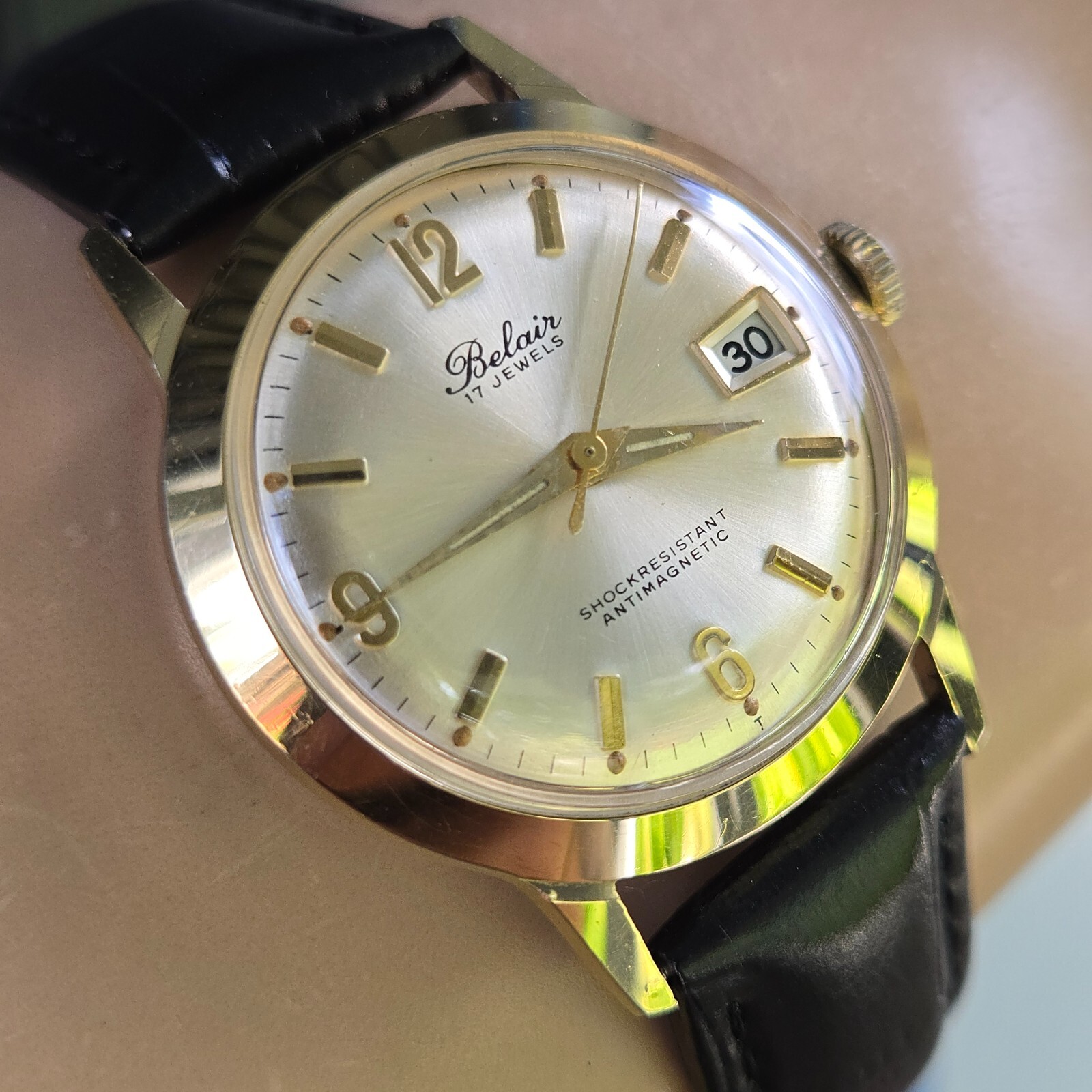 Vintage BELAIR men’s manual wind watch France Lorsa P75 17Jewels DATE 1960s