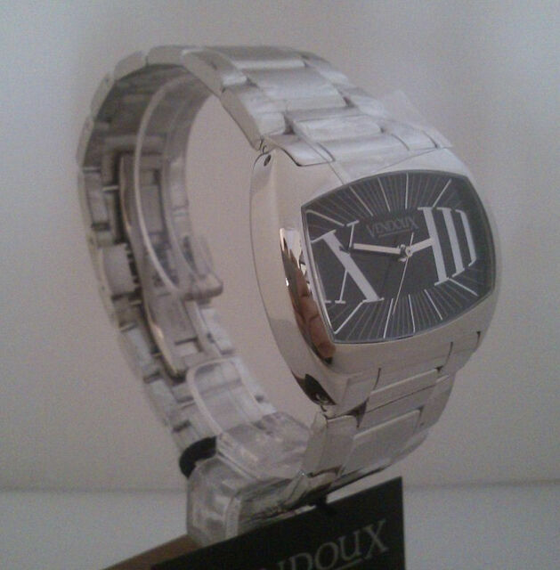 Watch Vendoux for woman all stainless steel black dial roman new MS19410 5 atm