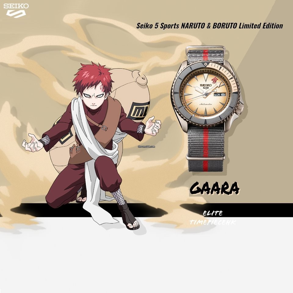 Seiko 5 Sport NARUTO & BORUTO GAARA SRPF71K1 Automatic Limited 6500 Box Set