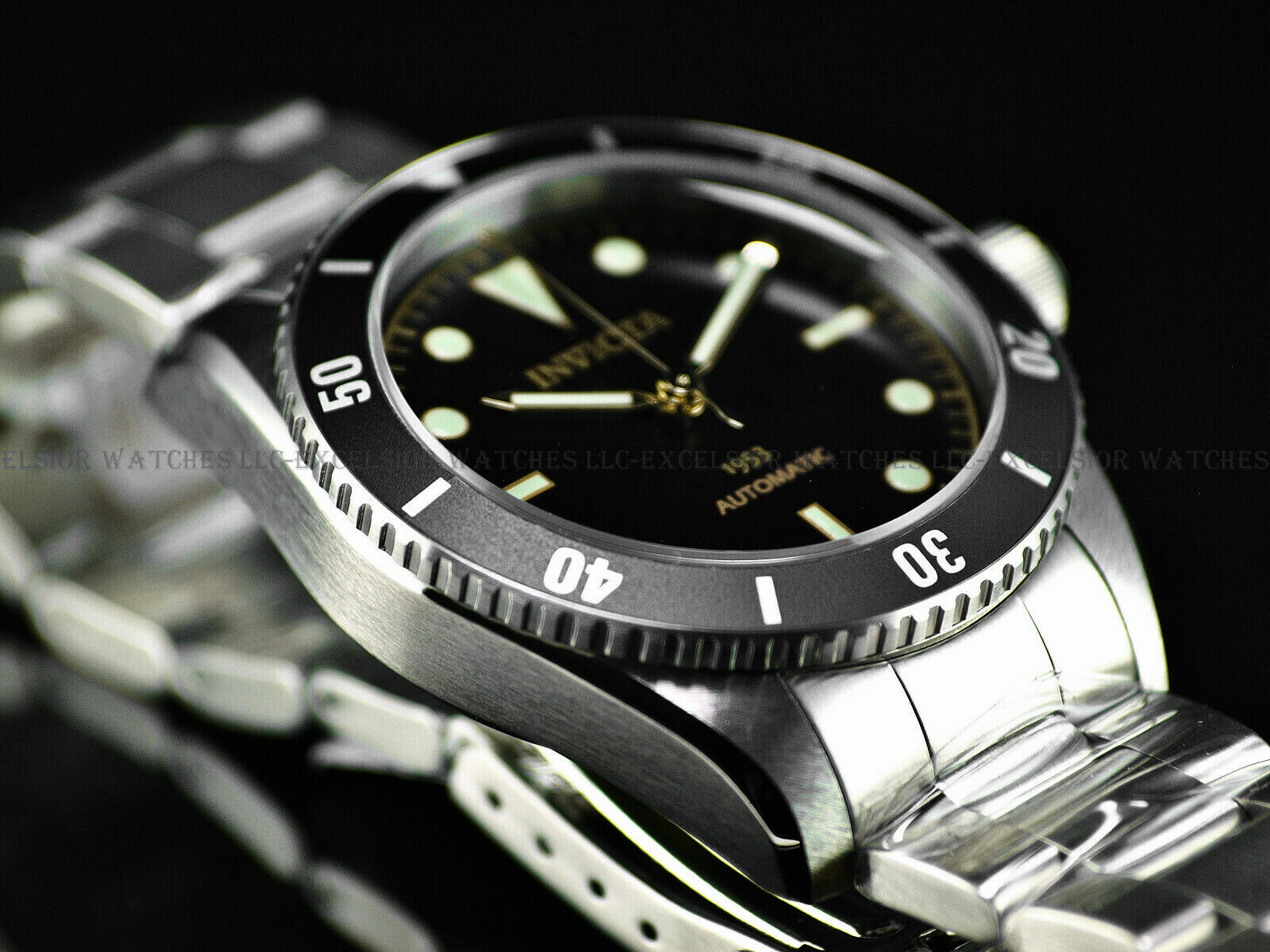 RARE NEW INVICTA 1953 PRO DIVER MEN’S NH35 AUTOMATIC 40MM BLACK DIAL SS WATCH